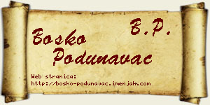 Boško Podunavac vizit kartica